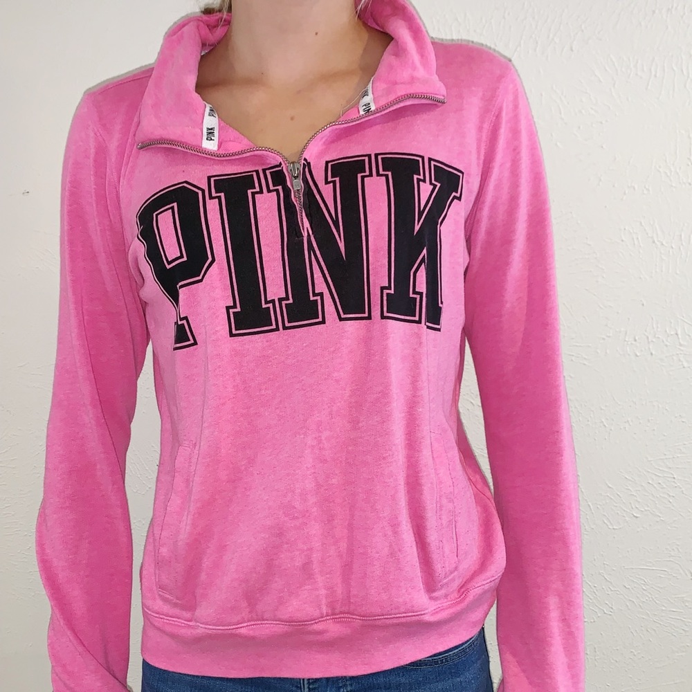 VS PINK 3/4 zip up sweater